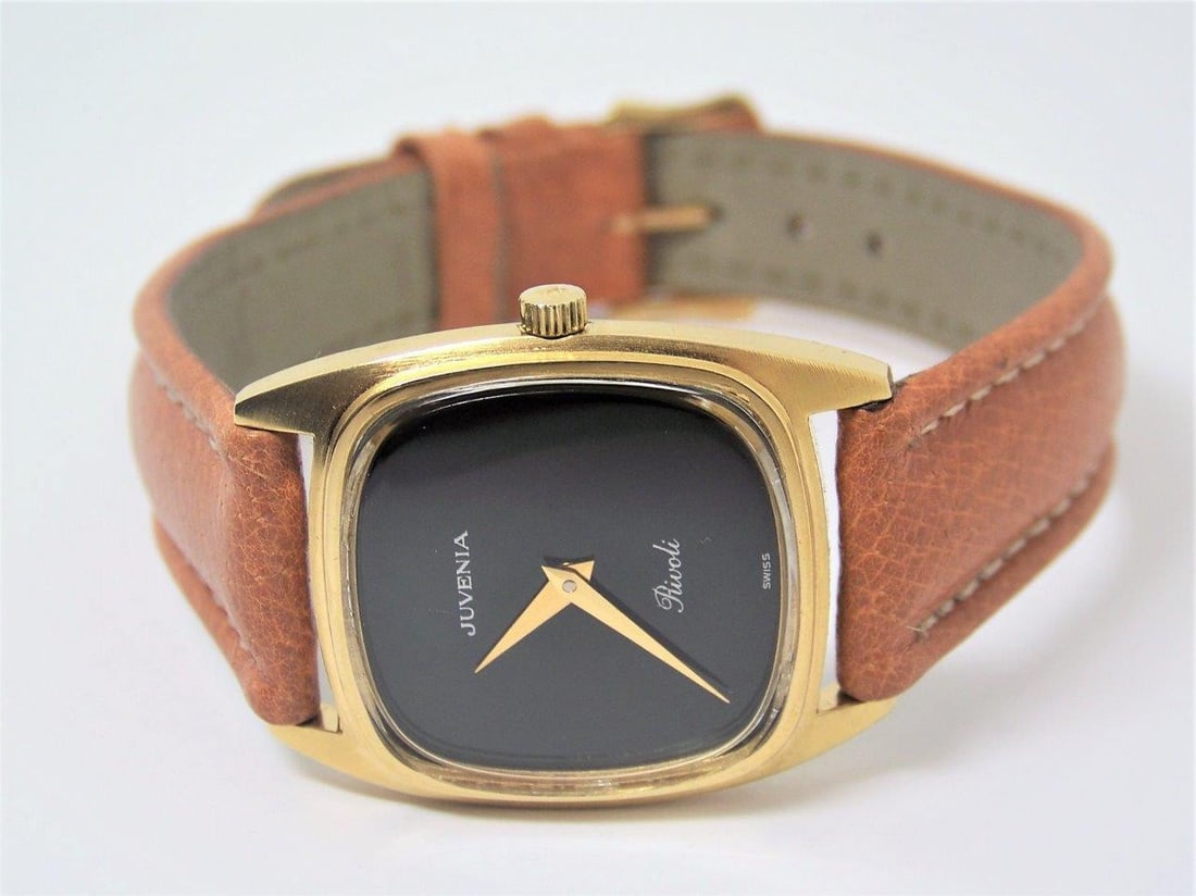 Vintage 18K Goldplated Unisex JUVENIA RIVOLI 17 Jewels Watch* EXLNT - 5