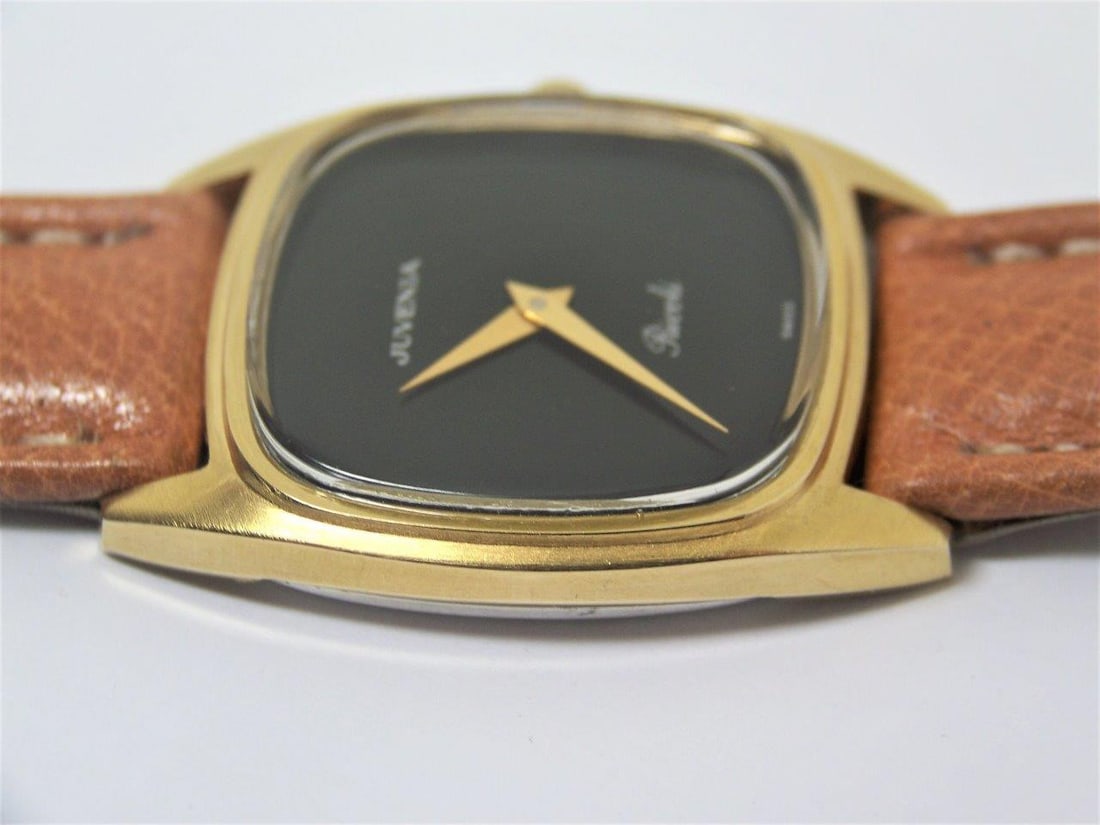 Vintage 18K Goldplated Unisex JUVENIA RIVOLI 17 Jewels Watch* EXLNT - 8