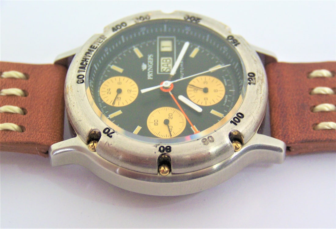 Vintage S/Steel PRYNGEPS Chronograph Automatic Day Date Watch 4025 c.1970s* EXLNT* SERVICED - 10