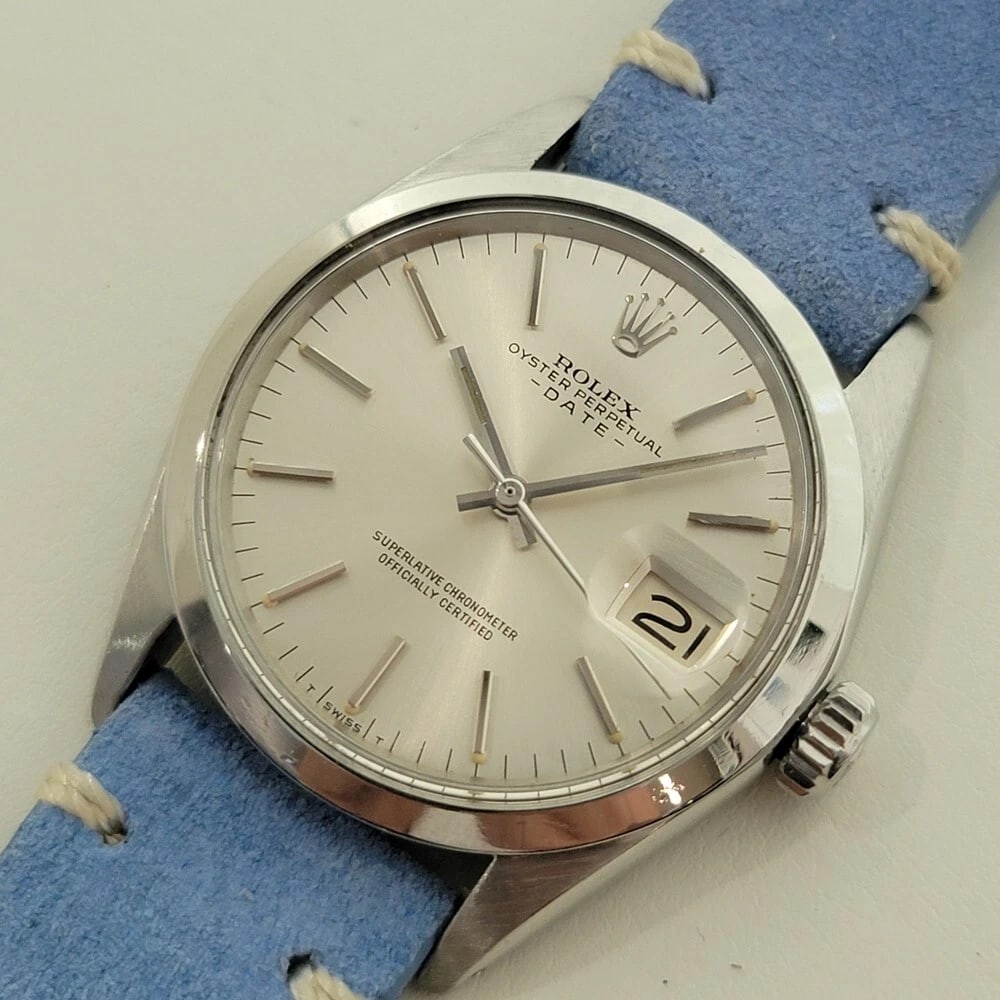 Rolex Oyster Perpetual Date Ref 1500 35mm Mens w Paper 1970s Automatic RA534B - 4