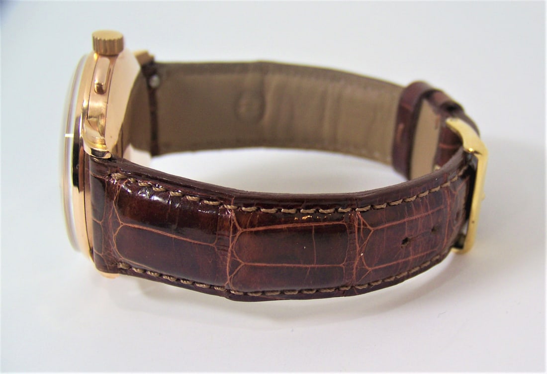 Vintage Mens 18k Rose LEMANIA Chronograph Watch Cal 2855* c.1950s* EXLNT* RARE - 5