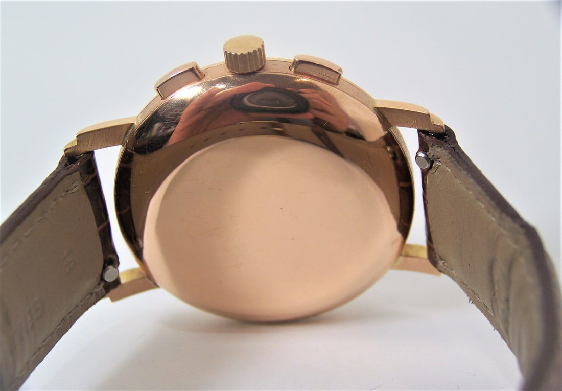 Vintage Mens 18k Rose LEMANIA Chronograph Watch Cal 2855* c.1950s* EXLNT* RARE - 6