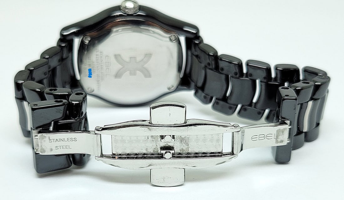 Ebel Onde Ladies Watch Black Ceramic with Diamonds A330359* EXLNT - 8