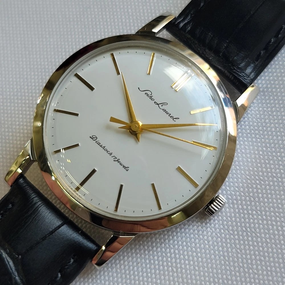 Seiko Laurel Ref 14073 35mm Mens 1960s Vintage Manual Wind Dress Watch RA726 - 4