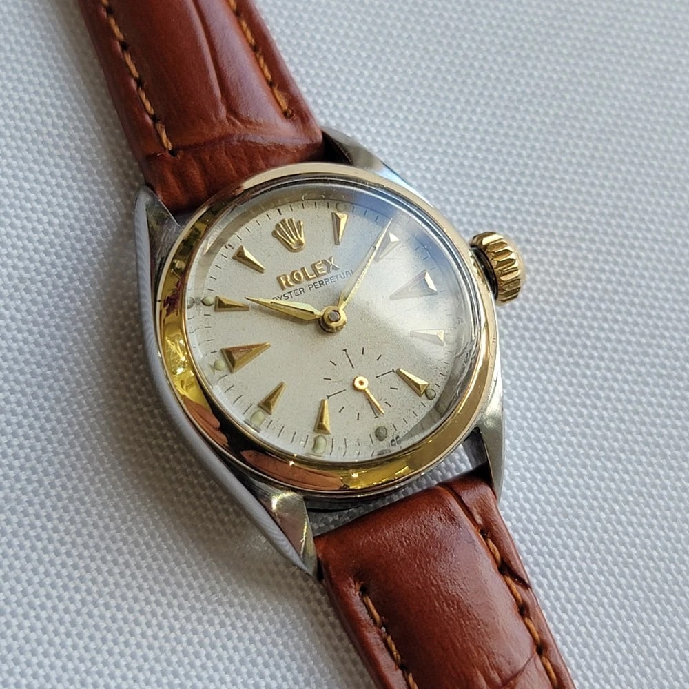 Rolex Oyster Ref 6504 14k Gold SS 25mm 1960s Ladies Bubble Back Automatic RA697 - 3