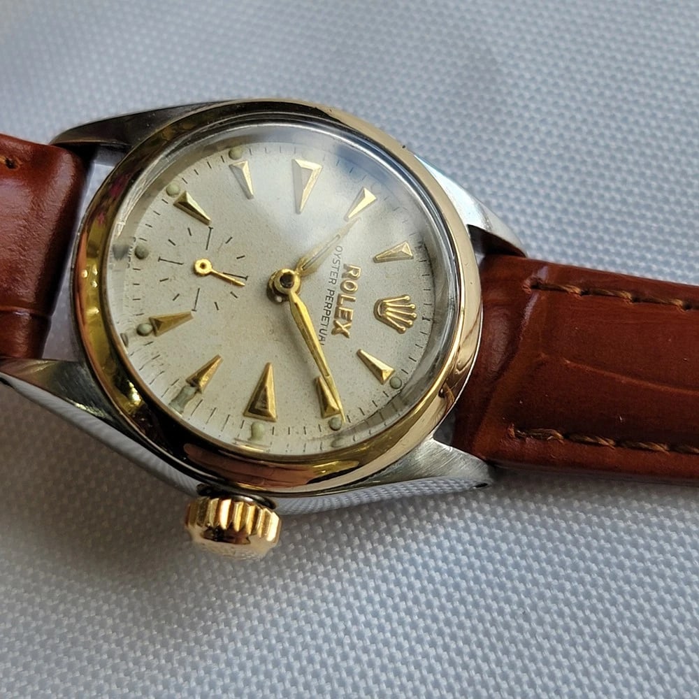 Rolex Oyster Ref 6504 14k Gold SS 25mm 1960s Ladies Bubble Back Automatic RA697 - 6