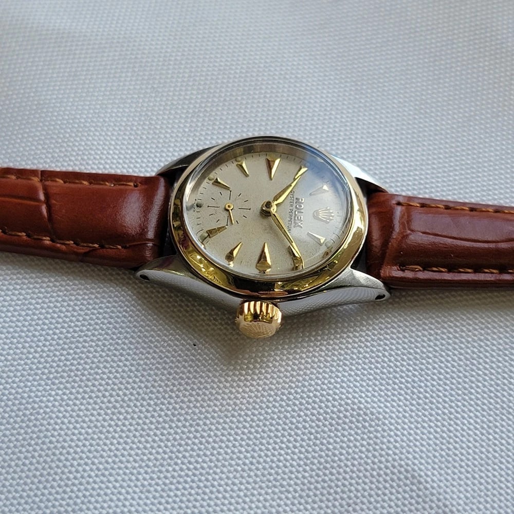 Rolex Oyster Ref 6504 14k Gold SS 25mm 1960s Ladies Bubble Back Automatic RA697 - 7
