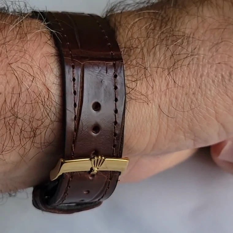 Rolex Oyster Ref 6605 Datejust 18k Gold 36mm Mens 1960s Date Automatic RA701 - 2