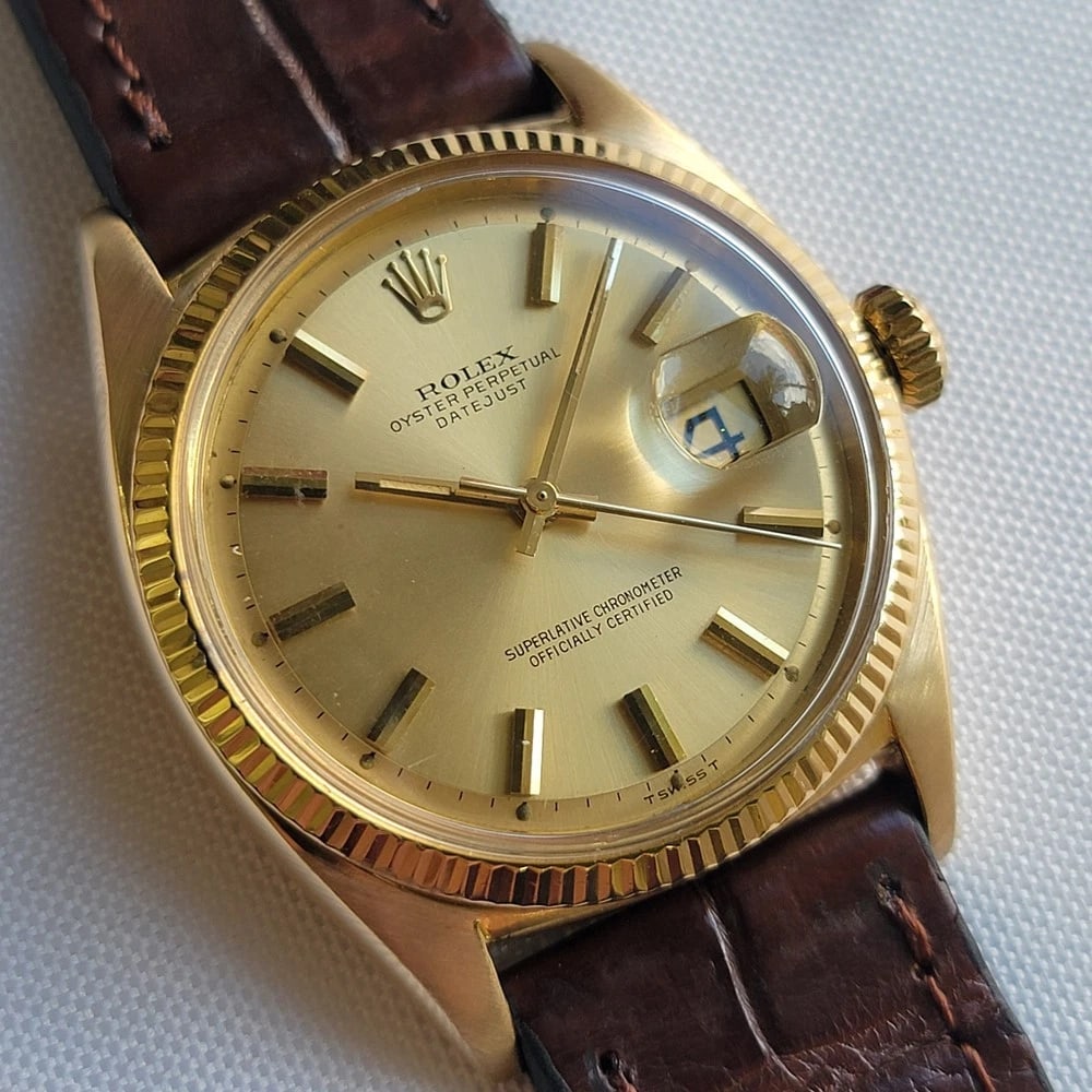 Rolex Oyster Ref 6605 Datejust 18k Gold 36mm Mens 1960s Date Automatic RA701 - 3