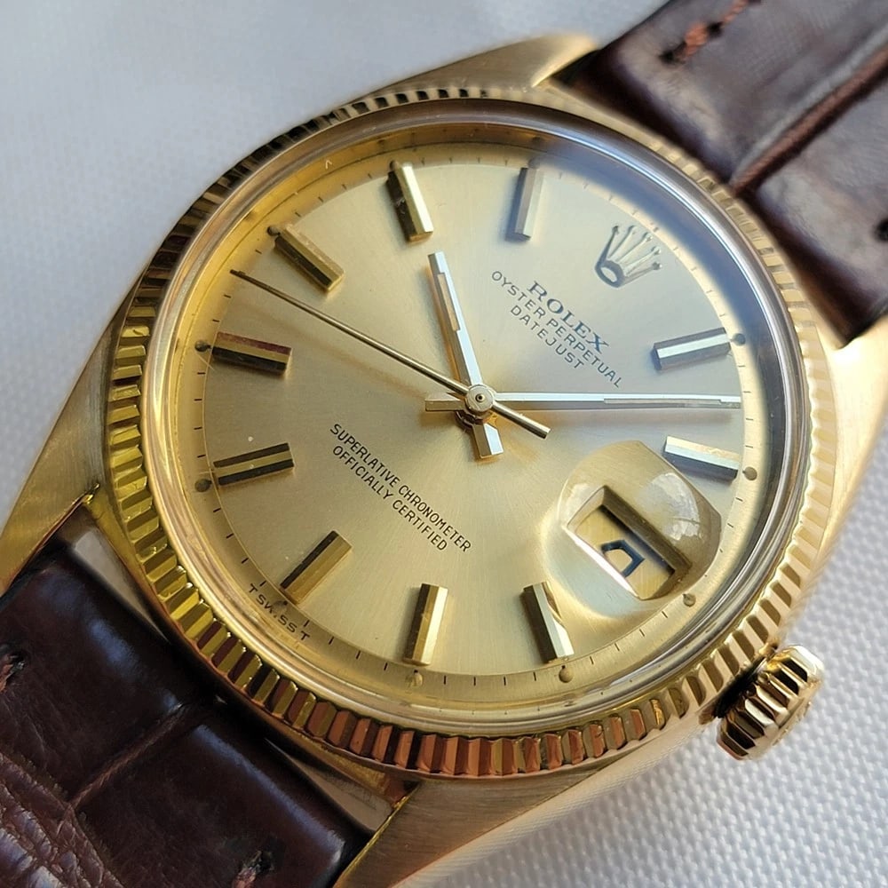 Rolex Oyster Ref 6605 Datejust 18k Gold 36mm Mens 1960s Date Automatic RA701 - 4