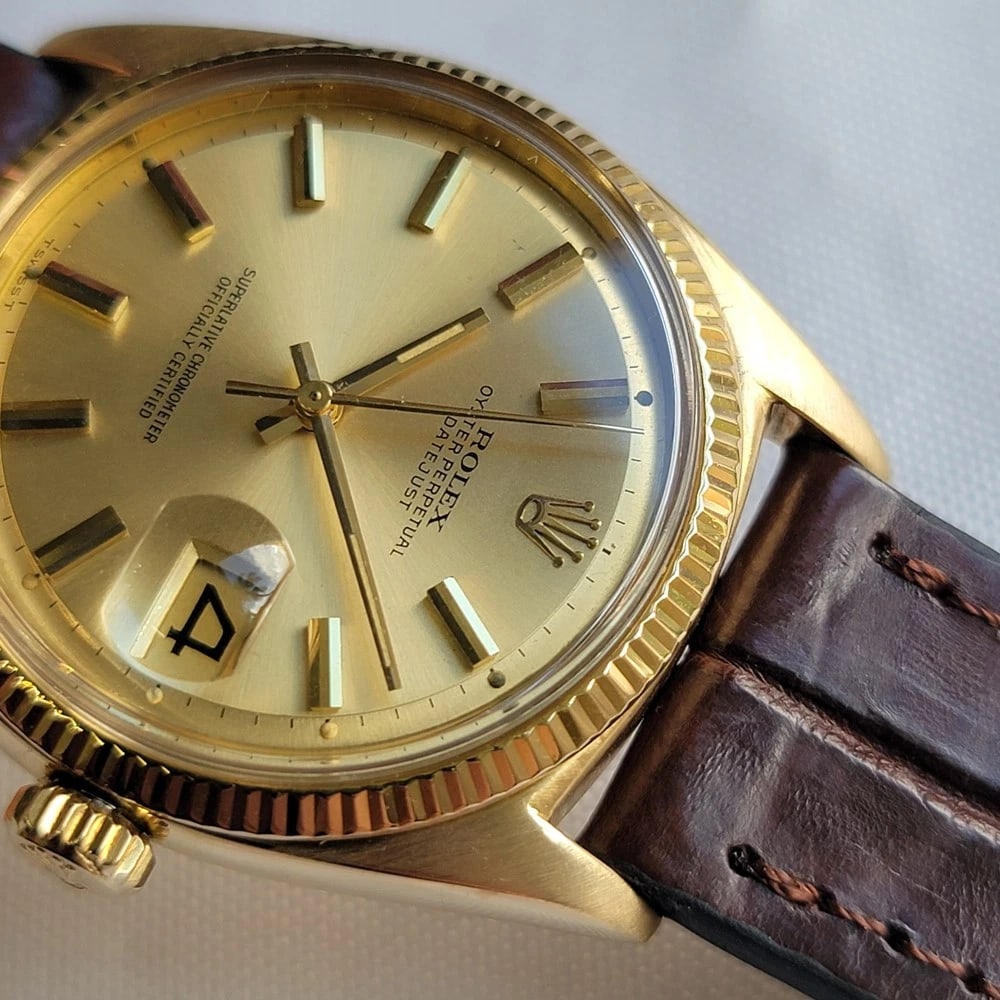 Rolex Oyster Ref 6605 Datejust 18k Gold 36mm Mens 1960s Date Automatic RA701 - 5