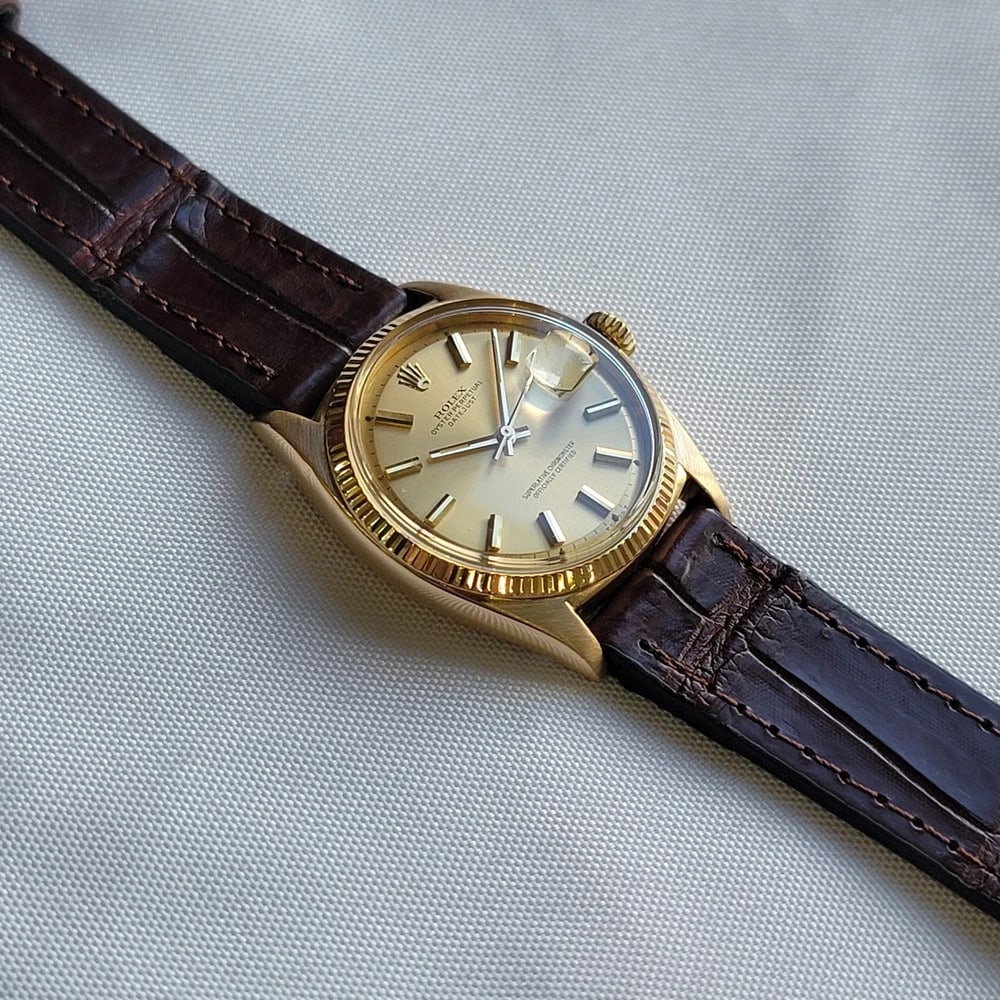 Rolex Oyster Ref 6605 Datejust 18k Gold 36mm Mens 1960s Date Automatic RA701 - 7