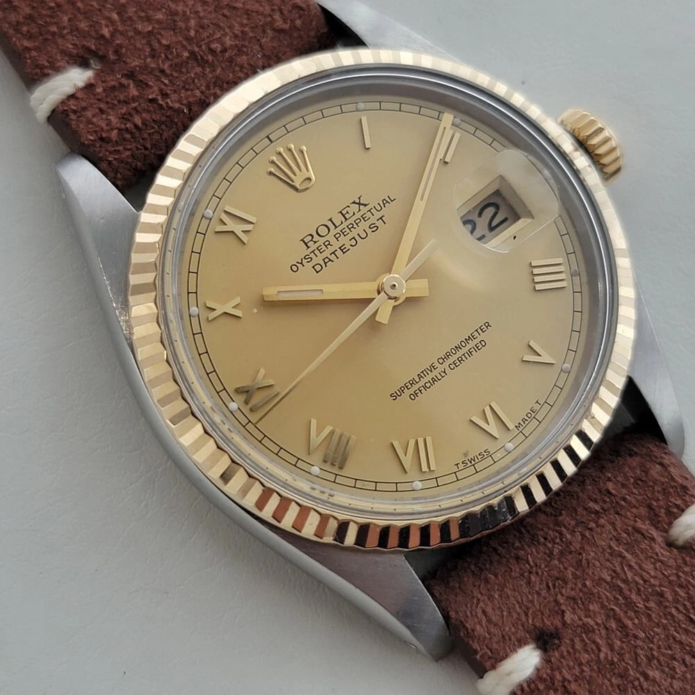 Mens Rolex Oyster Ref 16013 Datejust 36mm 18k SS 1980s Automatic Vintage RA525B - 3