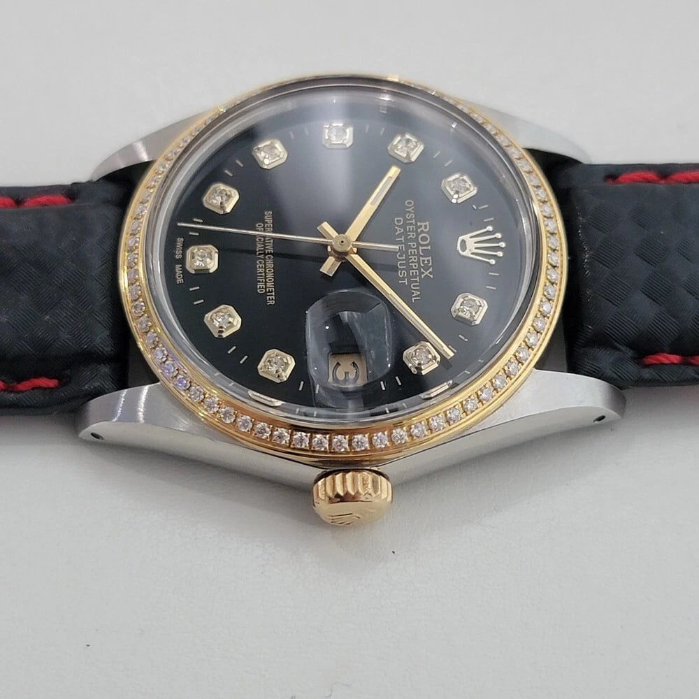 Rolex Oyster 16013 Datejust 36mm 18k SS Mens 1980s Diamond Dial Automatic RA549B - 5