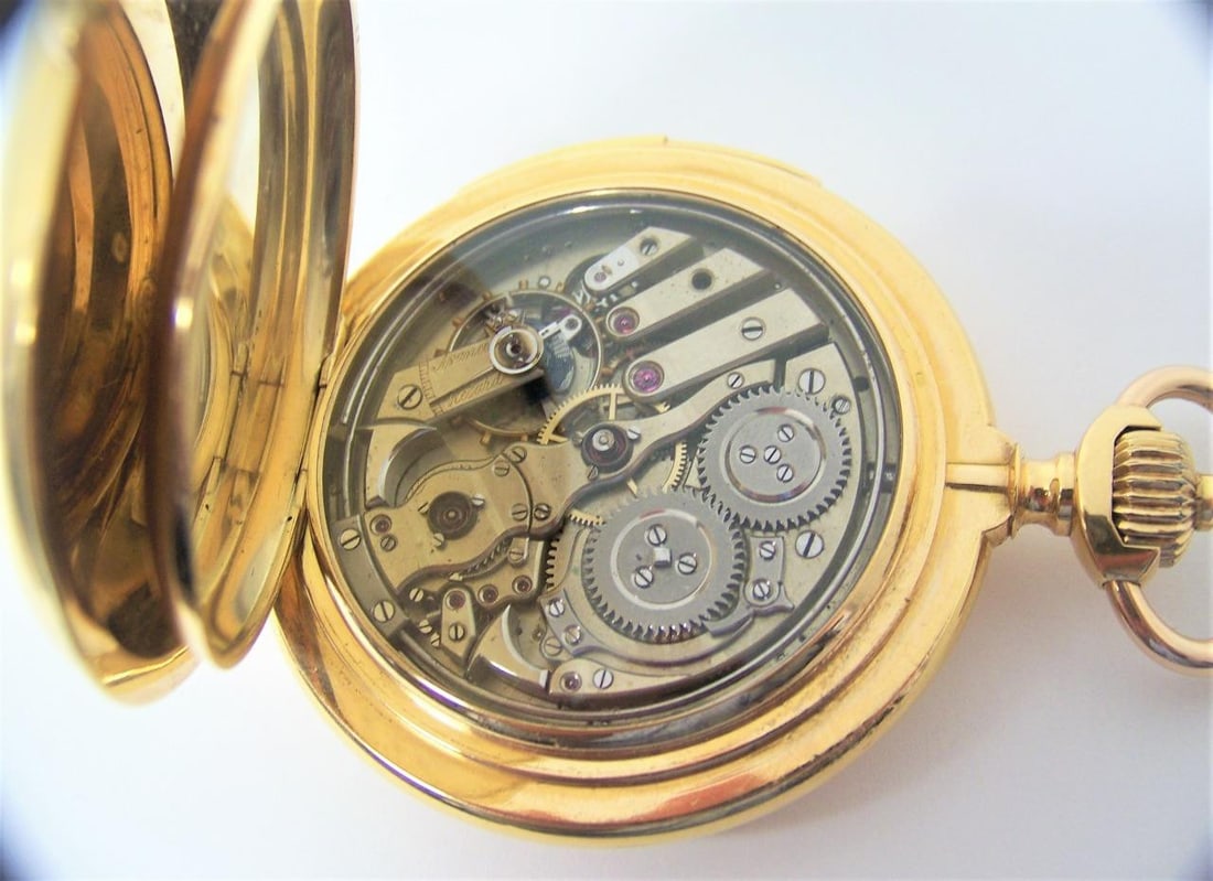Antique Solid & Heavy 18K Minute Repeater watch with FULL HUNTER Case* EXLNT - 2