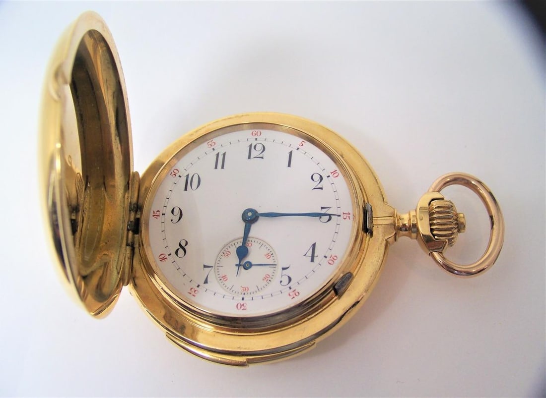 Antique Solid & Heavy 18K Minute Repeater watch with FULL HUNTER Case* EXLNT - 4