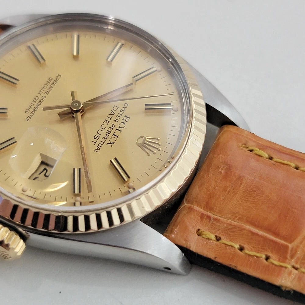 Rolex Oyster Datejust Ref 16013 Mens 36mm 18k SS 1970s Automatic Swiss RA558B - 6