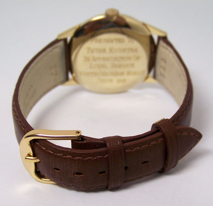 Vintage 14k LONGINES Mens Winding Watch Cal 370* 50 Years AWARD* EXLNT - 5