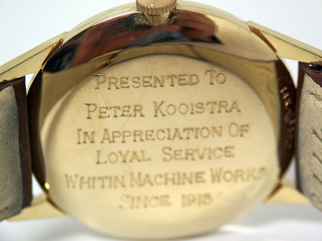 Vintage 14k LONGINES Mens Winding Watch Cal 370* 50 Years AWARD* EXLNT - 6