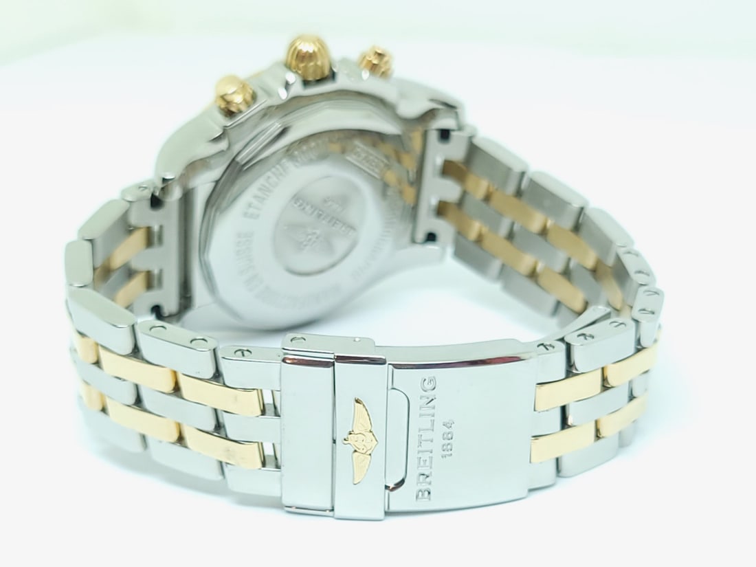 S/Steel & 18k BREITLING CHRONOMAT Chronograph Automatic 41 mm Watch CB0140 EXLNT - 5
