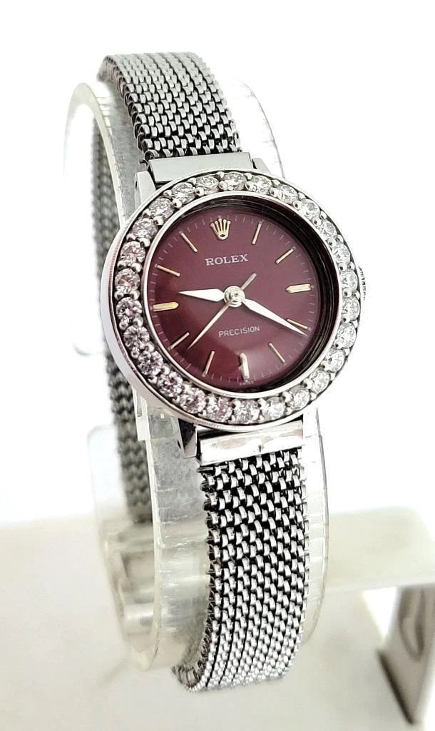 Ladies S/Steel ROLEX Precision Winding Watch Ref 9169 with 1.20 ct Diamond Bezel: Ladies S/Steel ROLEX Precision Winding Watch Ref 9169 with 1.20 ct Diamond Bezel Reserve: $2,375.00 Shipping:Domestic: Flat-rate of $39.00 to anywhere within the contiguous