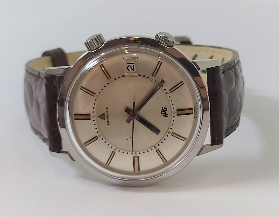 Vintage JAEGER-LeCOULTRE Automatic MEMOVOX Alarm Watch 1960s Cal.916* EXLNT - 3