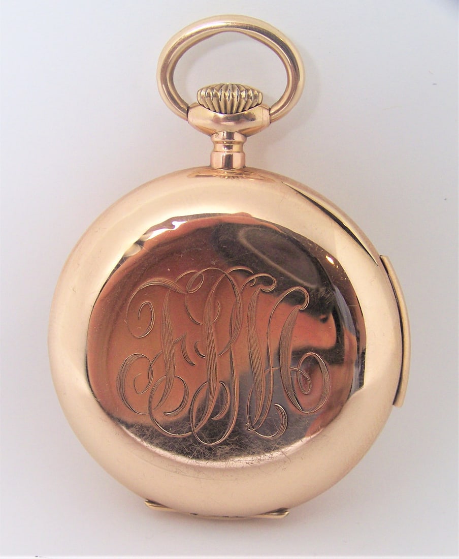 Antique 14k Rose Gold P. DUNAND Quarter REPEATER Open Face Pocket Watch* EXLNT - 4