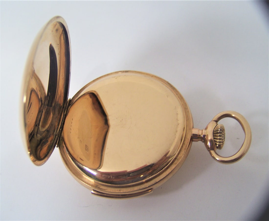Antique 14k Rose Gold P. DUNAND Quarter REPEATER Open Face Pocket Watch* EXLNT - 7