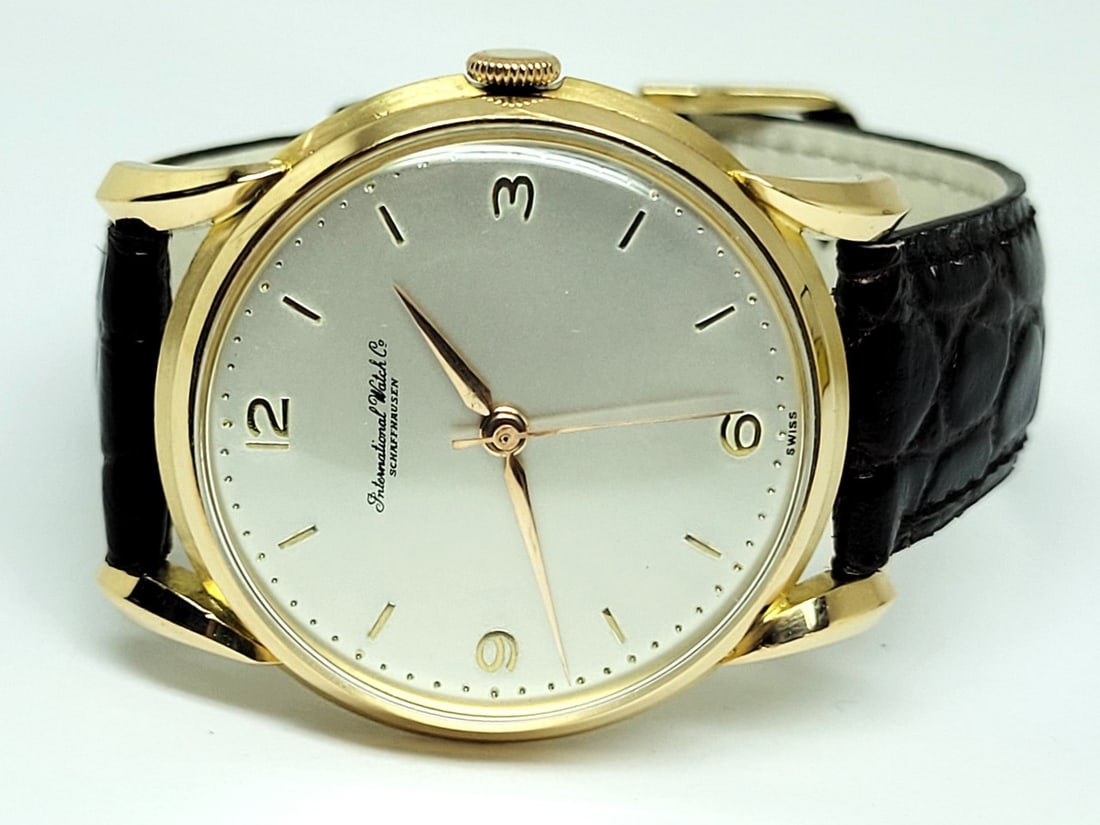 Vintage 18k Rose Gold IWC SHAFFHAUSEN Winding Watch 1950s Cal 89 EXLNT* SERVICED - 2