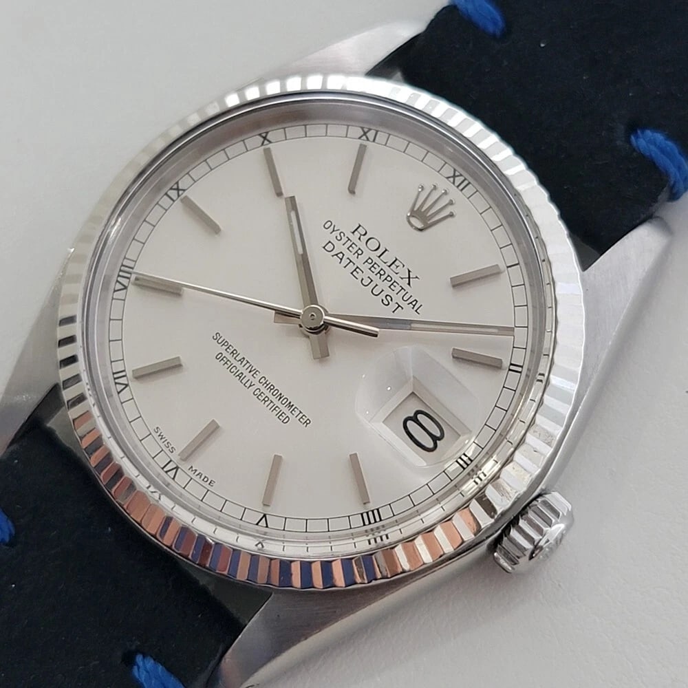 Rolex Oyster Datejust 16014 36mm 18k White Gold SS Mens 1970s Automatic RA520 - 2