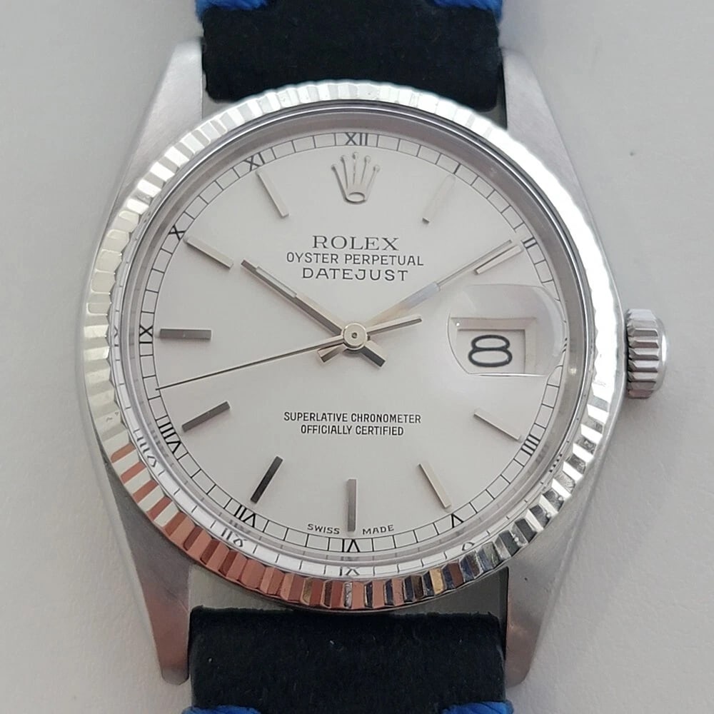 Rolex Oyster Datejust 16014 36mm 18k White Gold SS Mens 1970s Automatic RA520 - 3