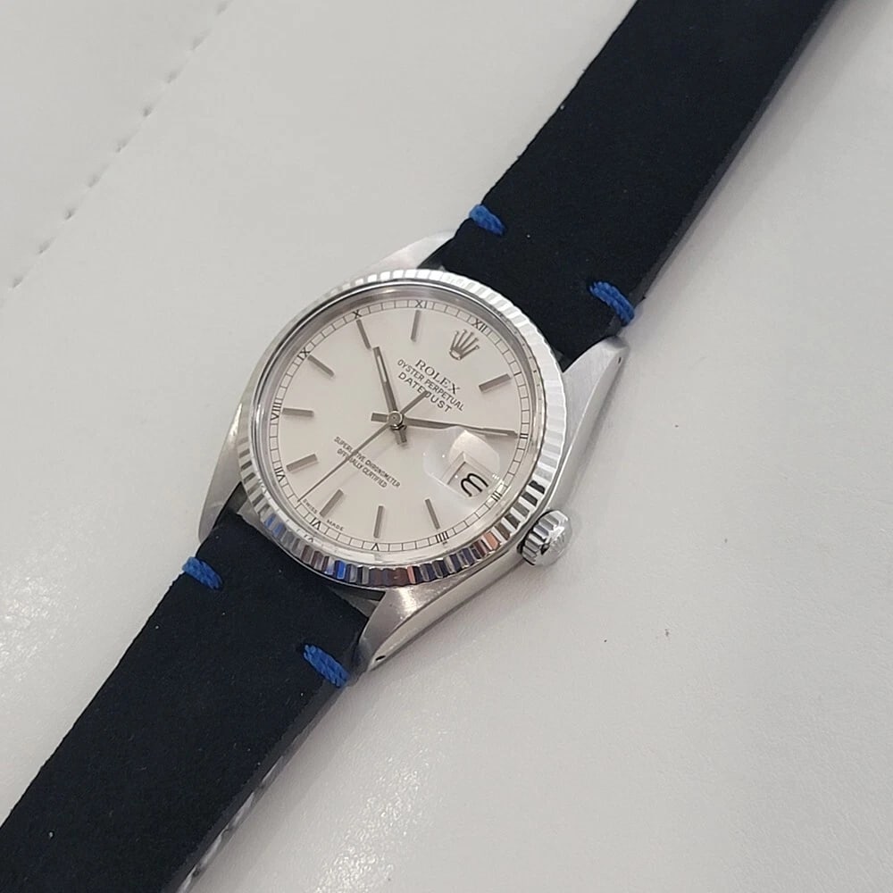 Rolex Oyster Datejust 16014 36mm 18k White Gold SS Mens 1970s Automatic RA520 - 6