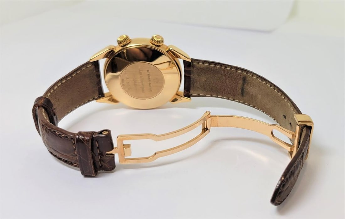 Mens Solid 18k Gold ETERNA-MATIC REVEIL Automatic Alarm Watch 8505.69 Limited! - 5