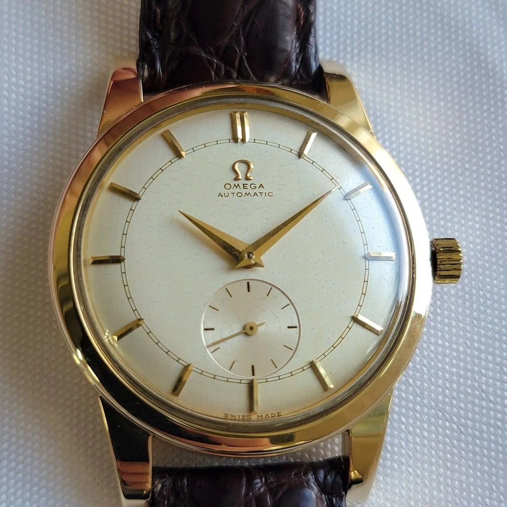 Omega 14k Solid Gold 36mm Jumbo Bumper Automatic Mens Vintage 1950s RA695 (1 of 13)