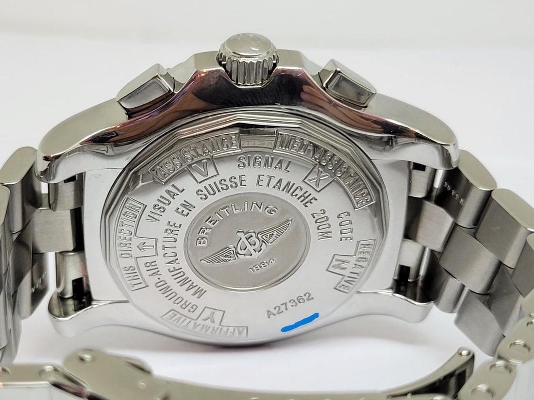 Mensl S/Steel BREITLING SKYRACER Chronograph Automatic Watch A27362 EXLNT - 11