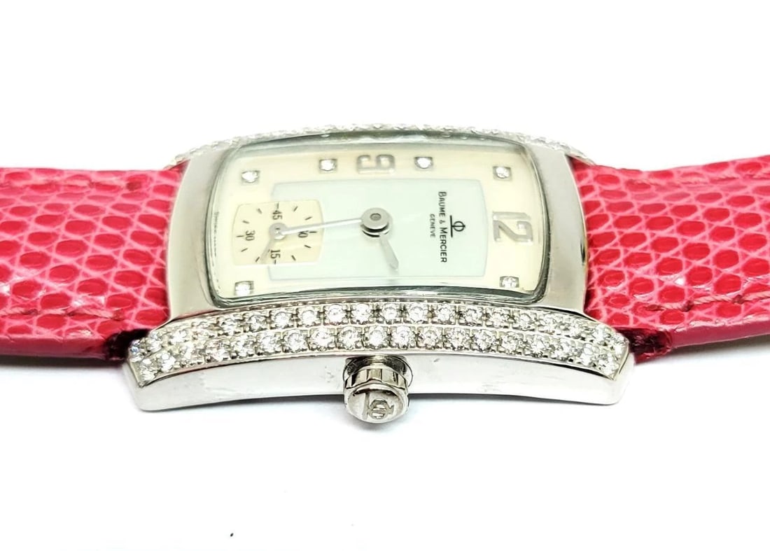 Solid 18k White BAUME & MERCIER Ladies Watch 65335 with 1ct Diamonds FVS1* EXLNT - 8