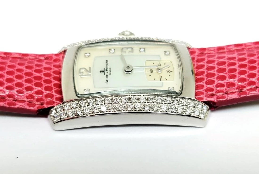 Solid 18k White BAUME & MERCIER Ladies Watch 65335 with 1ct Diamonds FVS1* EXLNT - 9