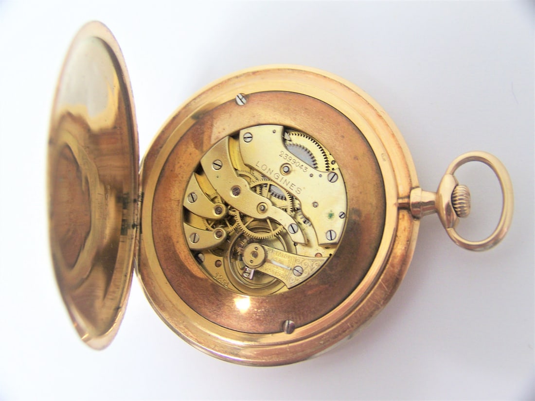 Antique 14k LONGINES Unisex Pocket watch c.1912* 47 mm w/Enamel Ornaments* EXLNT - 7
