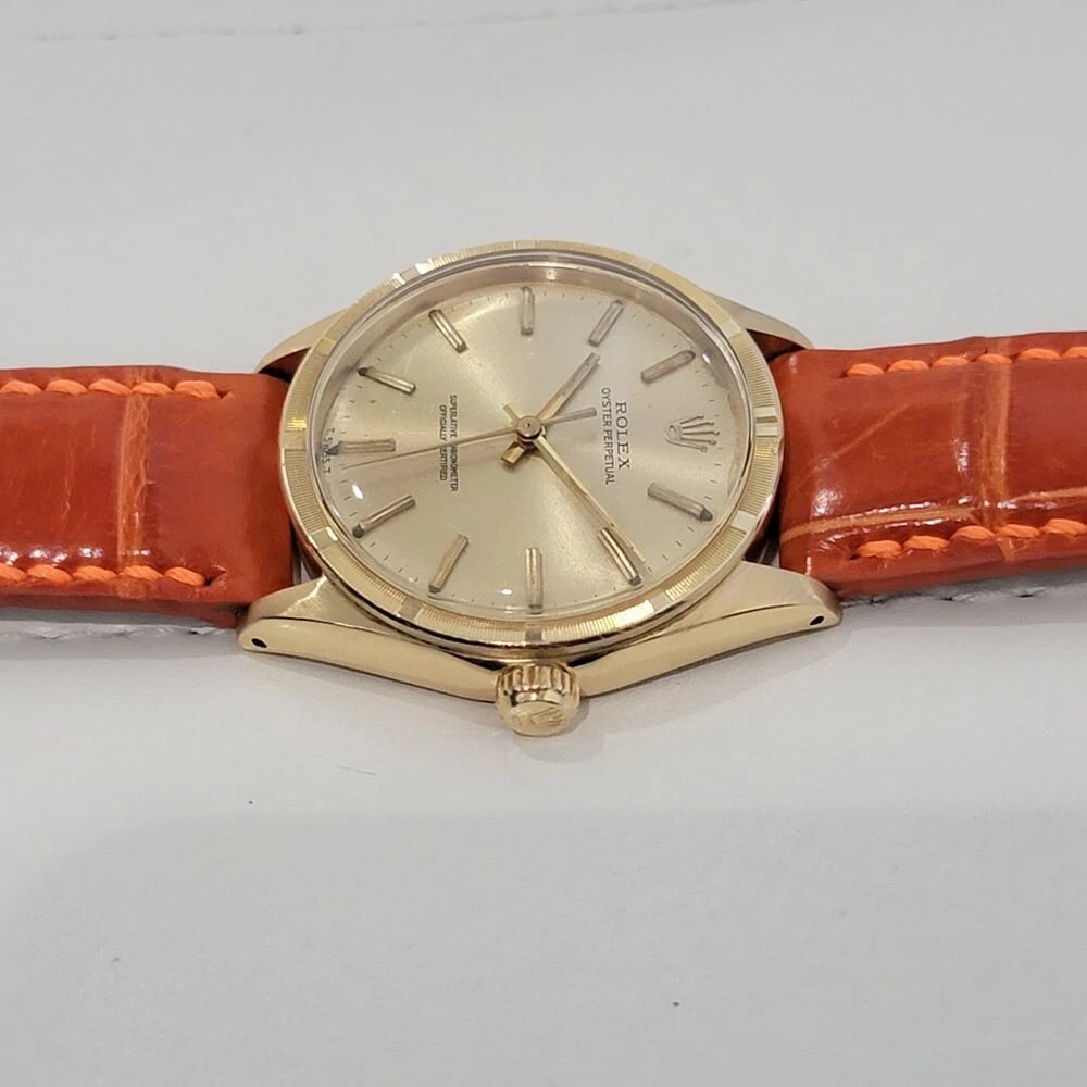 Mens Rolex Oyster Perpetual Ref 1007 18k Solid Gold 1960s 34mm Automatic RA438 - 5