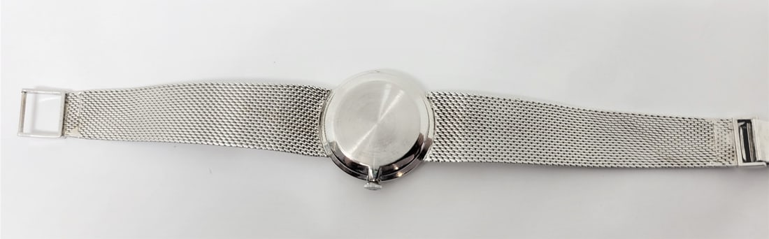 Vintage 14k White Gold BAUME & MERCIER Ladies Winding Watch with Diamond Bezel - 12