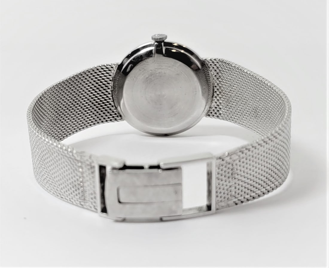 Vintage 14k White Gold BAUME & MERCIER Ladies Winding Watch with Diamond Bezel - 5