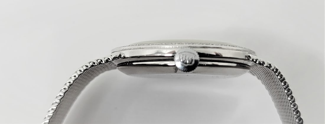 Vintage 14k White Gold BAUME & MERCIER Ladies Winding Watch with Diamond Bezel - 7