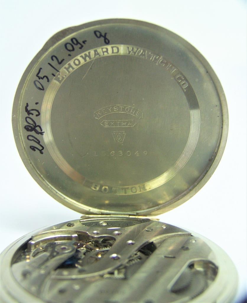 Vintage White Goldfilled HOWARD 17 Jewels Mens Pocket watch c.1920s* 44 mm EXLNT - 2