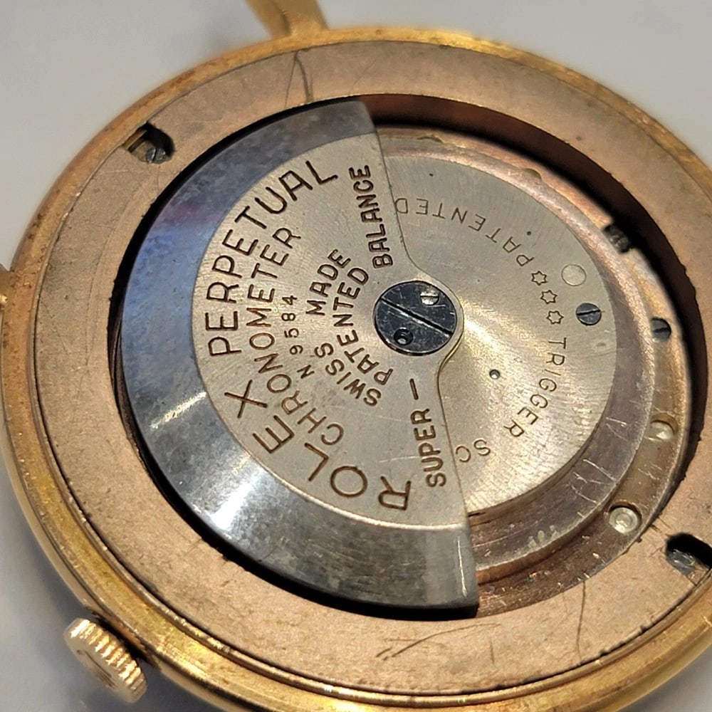 Rolex perpetual 4134 18k Rose Gold Rare Mens Jumbo 37mm Automatic 1940s RA691 - 12