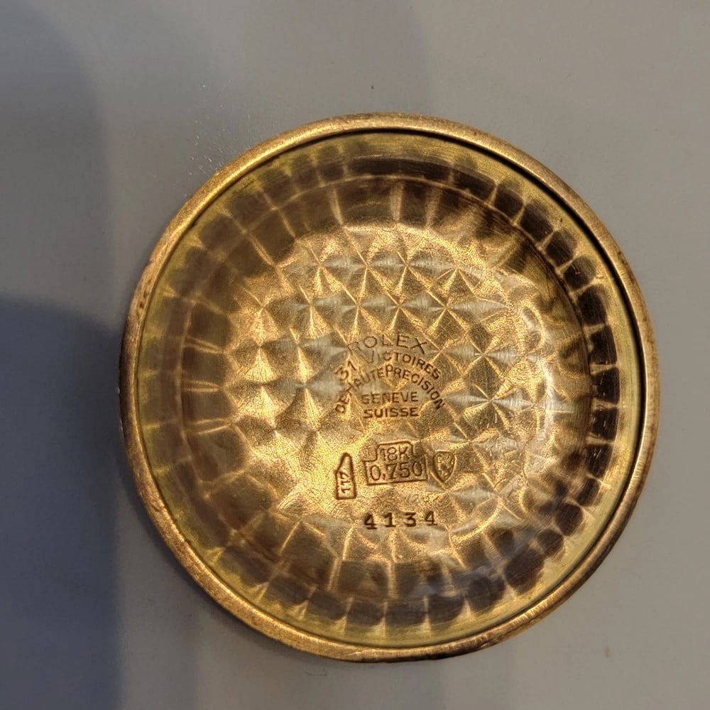 Rolex perpetual 4134 18k Rose Gold Rare Mens Jumbo 37mm Automatic 1940s RA691 - 13