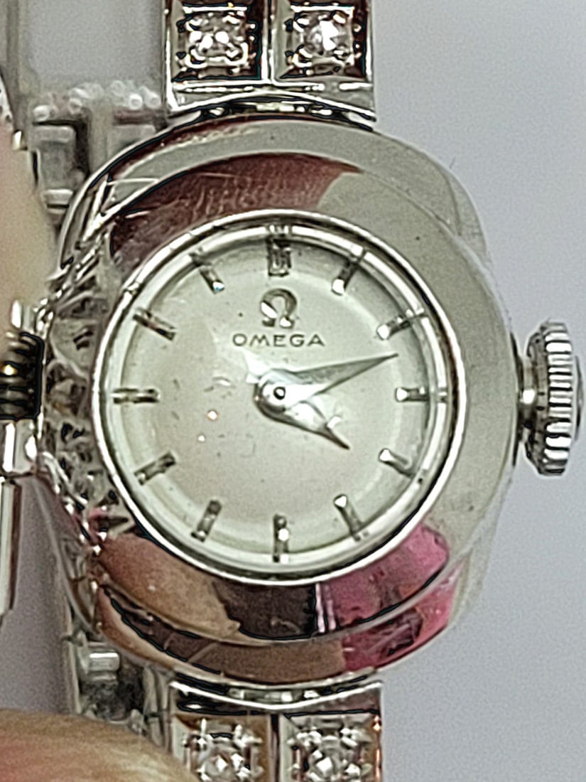 Vintage 14k White OMEGA Winding Ladies Watch With 3.6 ct Natural Diamonds* EXLNT - 8