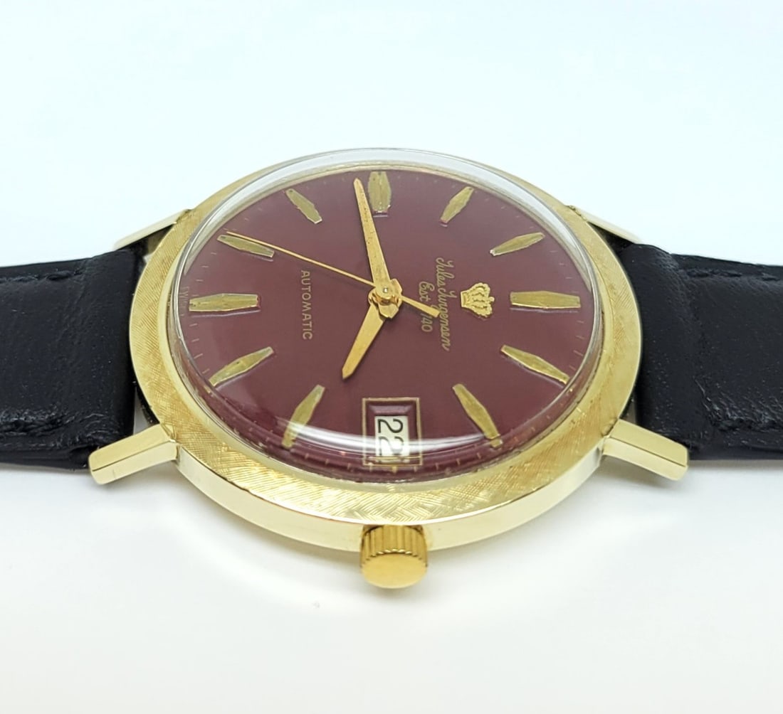 Vintage 14k JULES JURGENSEN 17J Automatic Watch 1960s Cal 1902/3 EXLNT* SERVICED - 6