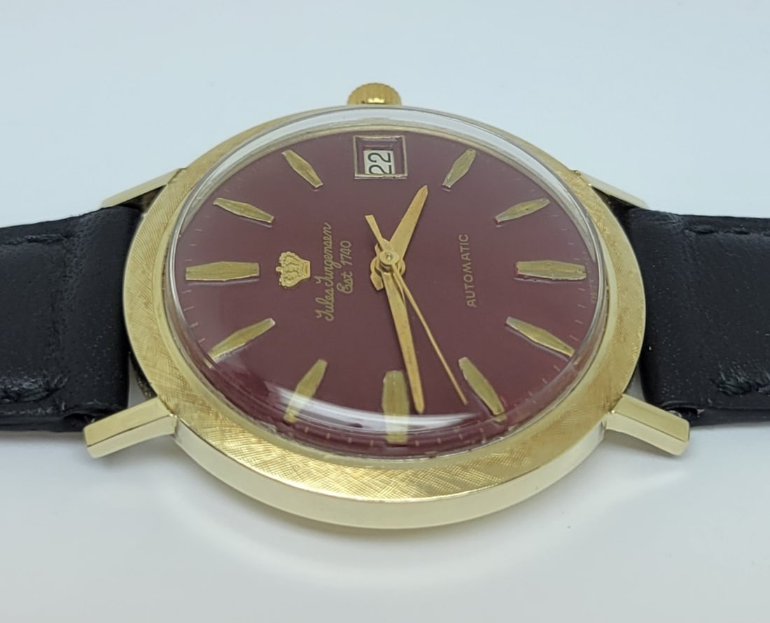 Vintage 14k JULES JURGENSEN 17J Automatic Watch 1960s Cal 1902/3 EXLNT* SERVICED - 7