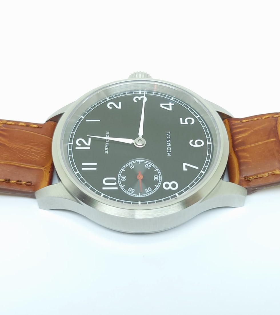 Men's S/Steel High Grade HAMILTON Winding Watch Cal 917 Re-Cased* Black DIAL - 7