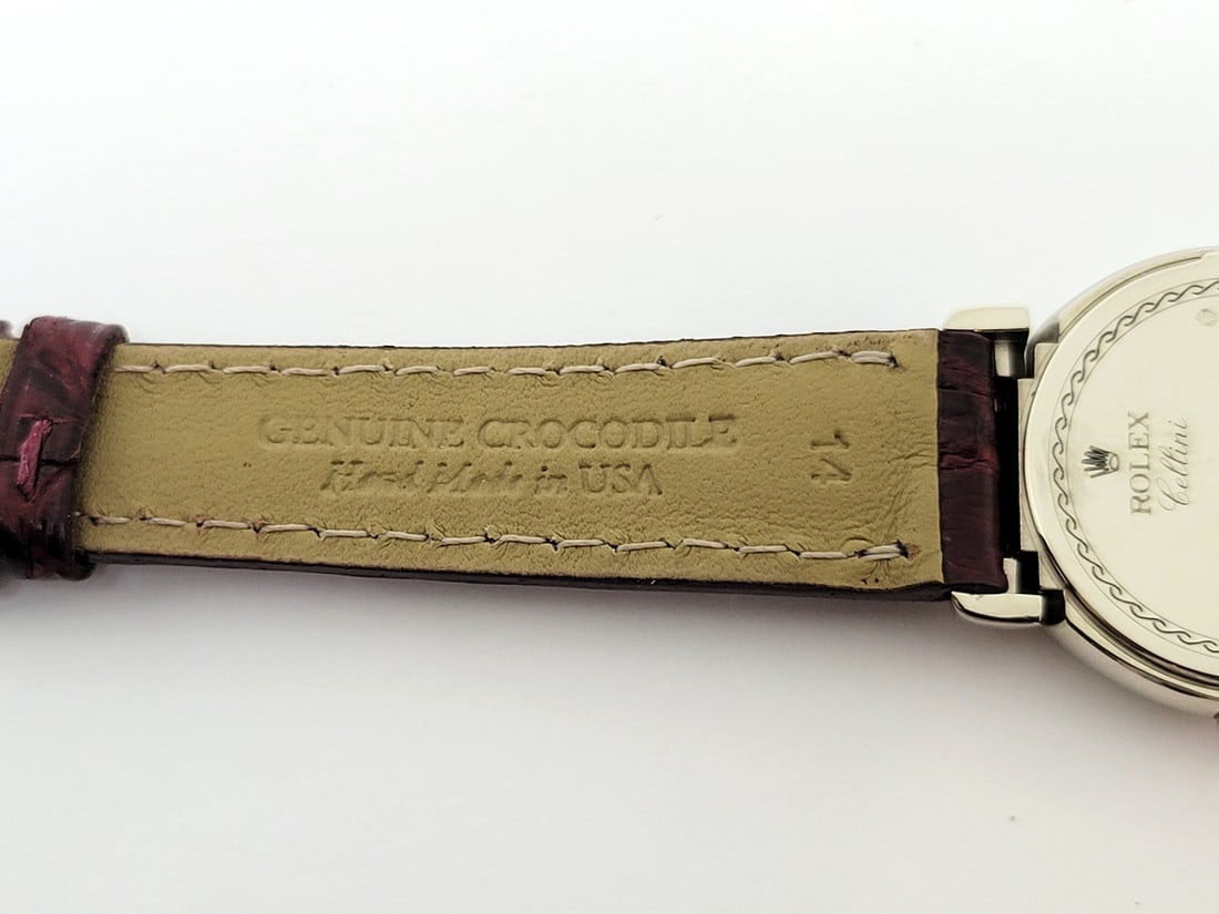 Ladies Solid 18k White ROLEX CELLINI Watch with Factory Diamonds Ref. 6673 EXLNT - 11